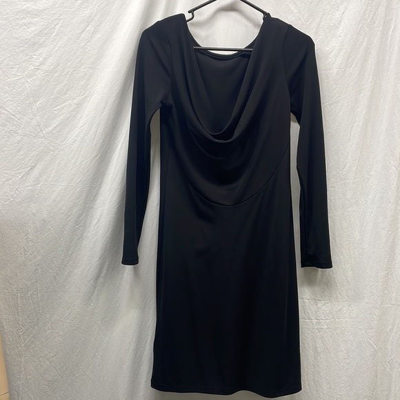 INC International Concepts Faux Pearl Long Sleeve Little Black Dress NWT - Picture 8 of 9